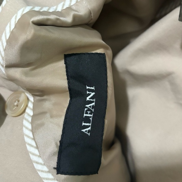 Alfani Linen Blazer Jacket Mens Beige Two Button Up Coat Size L - Picture 2 of 3